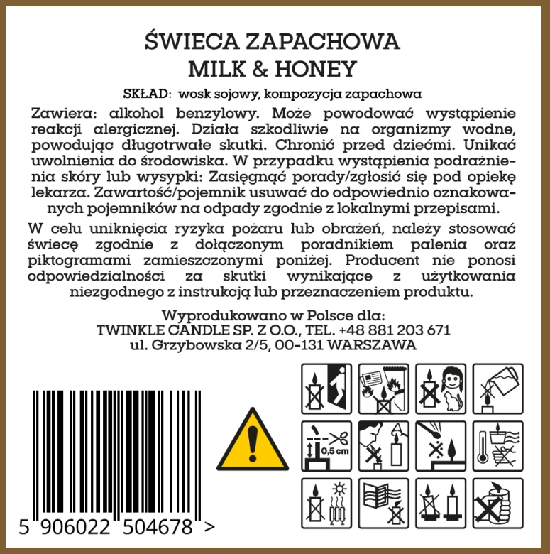 Świeca Milk &amp; Honey 170g.png