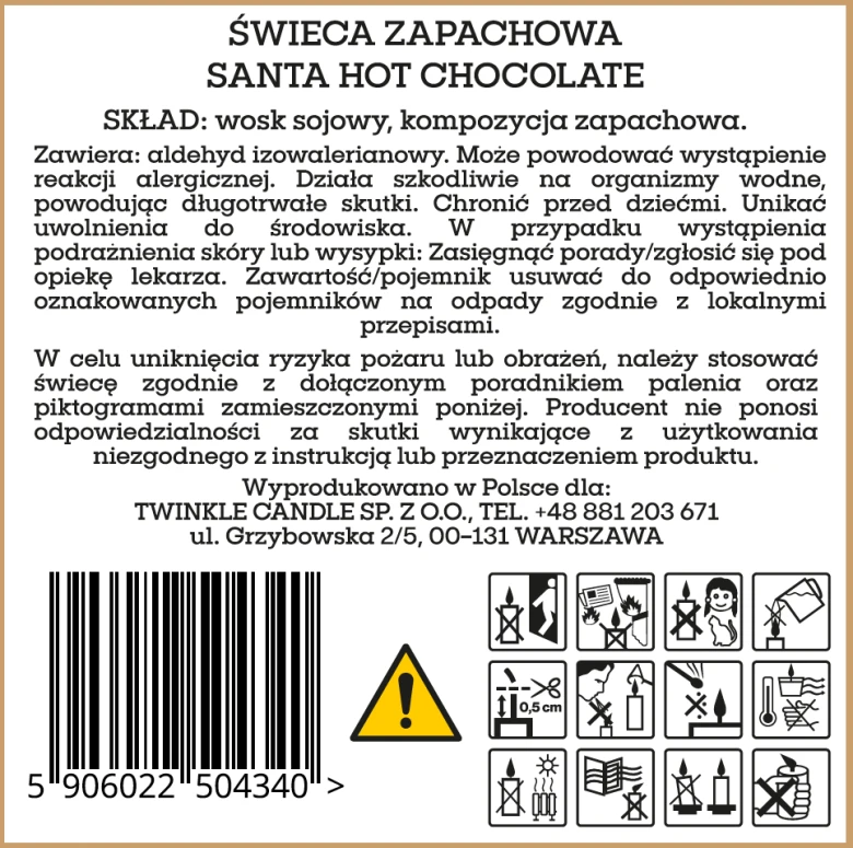 Świeca Santa Hot Chocolate 170 g.png